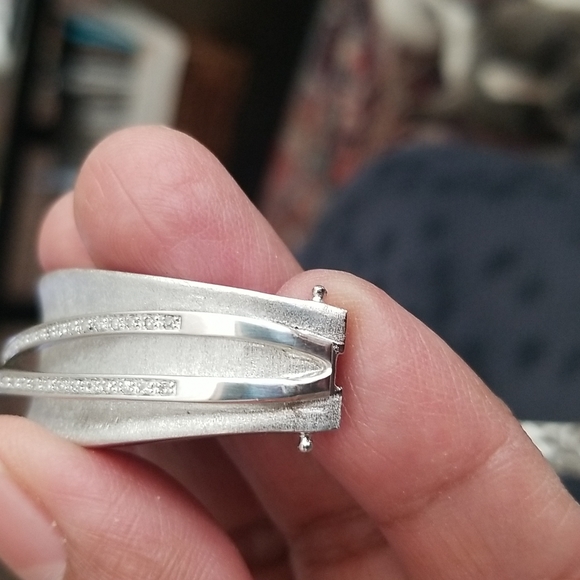 Effy Sterling Silver and Diamond Bangle - Picture 7 of 8